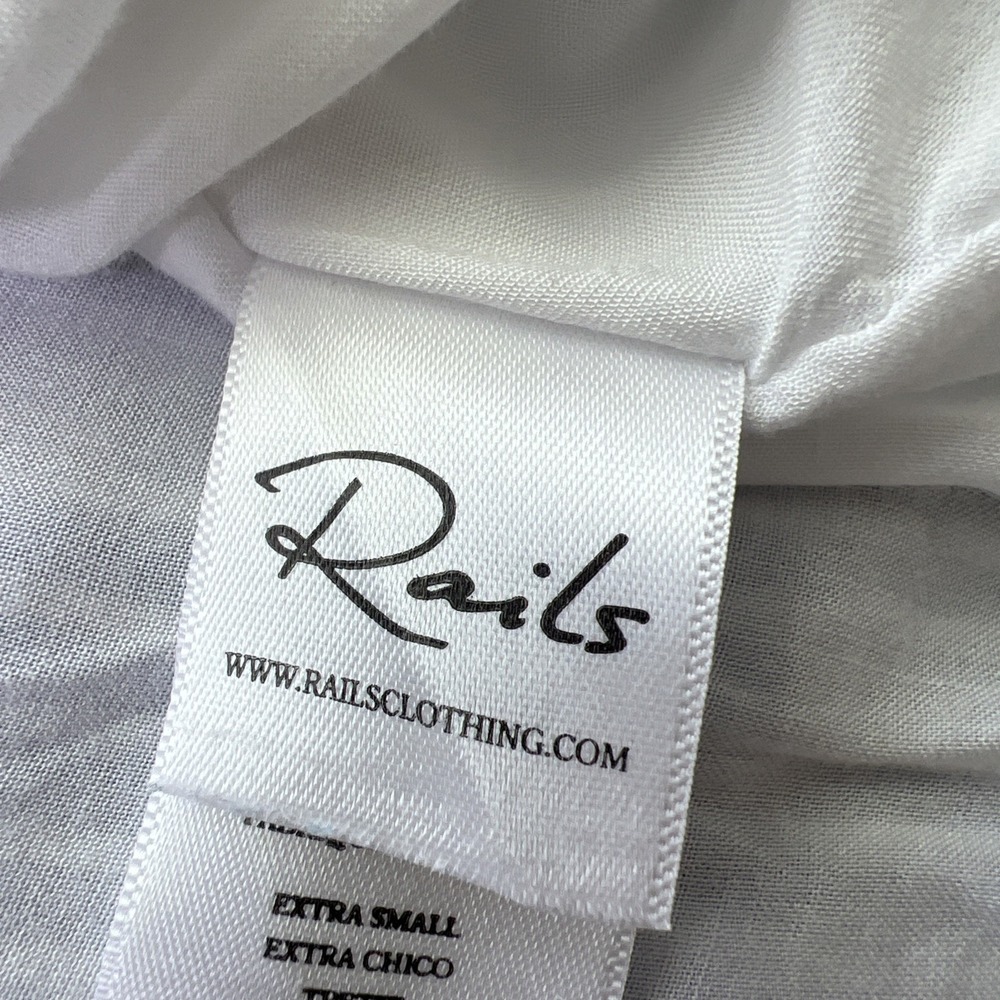 Rails Dress Womens S Blue Striped Ashlyn Midi Linen Blend Smocked Ruffle Pockets - Picture 7 of 10